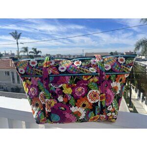 NEW Vera Bradley Miller tote bag Va Va Bloom colorful preppy signed